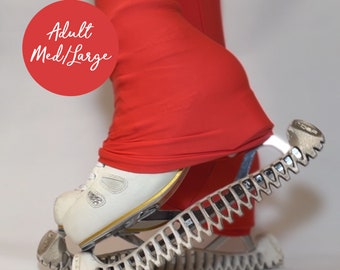 Sommerkoralle, hochgeschnittene Leggings für Eiskunstlauf, Größe M/L (Erwachsene), Trainingsbekleidung für Eiskunstlauf, Sportbekleidung für Eiskunstlauf