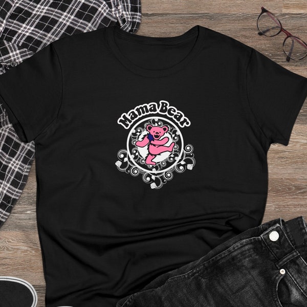 Grateful Dead "Mama Bear" design, one-sided Women's Midweight Cotton Tee