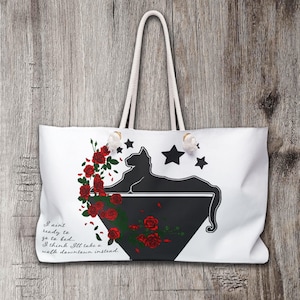Jerry Garcia Cats Under the Stars with lyric Weekender Bag