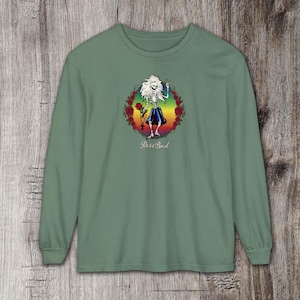 Jerry Garcia RoseBud one-sided Unisex Garment-dyed Long Sleeve T-Shirt
