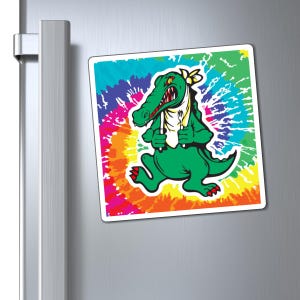 Magnesy tie-dye Jerry'ego Garcii z motywem aligatora dostępne w 3 rozmiarach