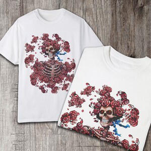 Bertha with Roses, one-sided Unisex Garment-Dyed T-shirt.