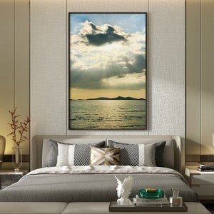 Sea clouds Printable Wall Art, Color digital Photo Art, Instant Download