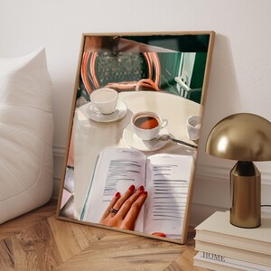 Cafe Reading Nook Print – Hand-Illustrated Book Lover Art (Digital Download) image 4