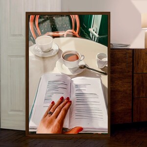 Cafe Reading Nook Print – Hand-Illustrated Book Lover Art (Digital Download) image 2