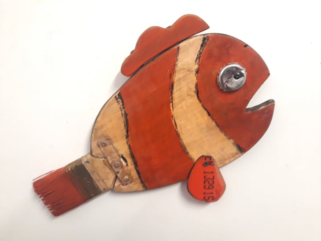Decorazione Pesce In Legno Grande, Ciondolo Pesce In Legno 295 Cm - 6