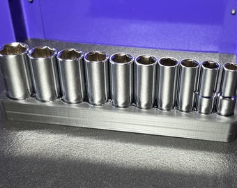 Socket Organizer for Quinn 3/8" Metric Deep Set | Space-Saving Tray for Chrome Sockets