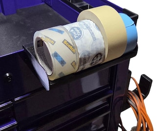 Tool Cart Tape Holder | Clip-On Rack for Up to 6" Rolls | Fits US General Toolboxes