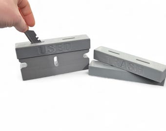 Used Razor Blade Disposal Box | 3D Printed Safety Container | 3 Lid Options