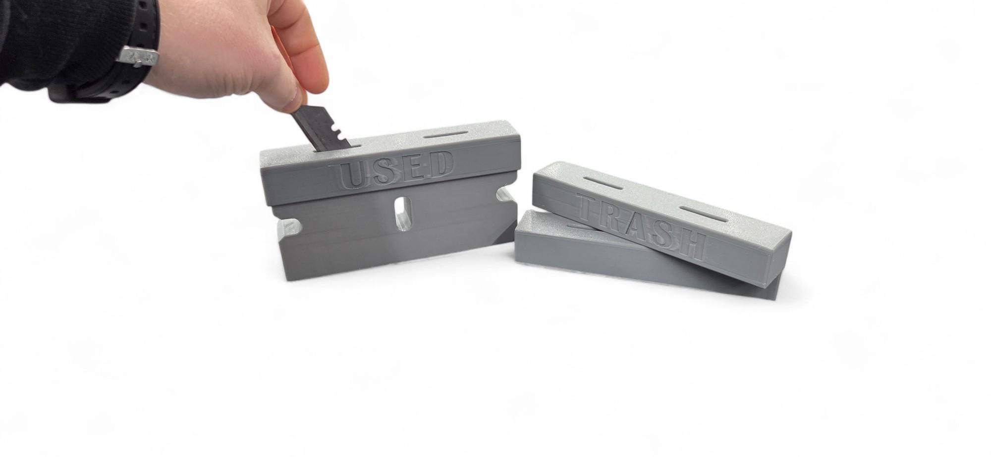Used Razorblade Used Razor Blade Disposal Box | 3D Printed Safety Container | 3 Lid ...