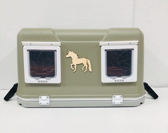 Best Heated Cat Shelter For Winter | Unicorn Shelters For Feral Cats | Indoor/Outdoor Cat House | Heated or Unheated Options - Two Doors
