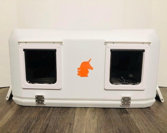 Extra Large Heated Cat Shelter | Best Insulated Outdoor Feral Cat House | Winter Cat House | Two Large Doors | Heated Or Unheated Options*