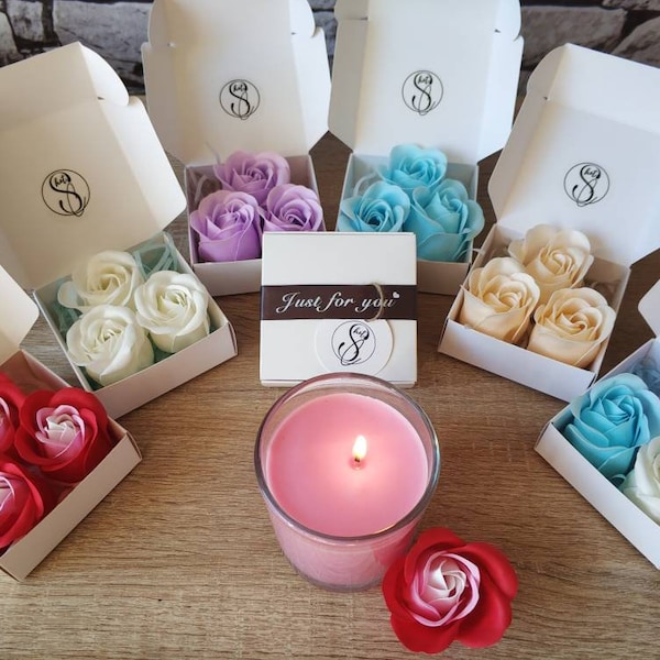 Handmade Mini Flower Rose Soap, Rose Flower Petals, Bath Spa Gift, Bath Petals