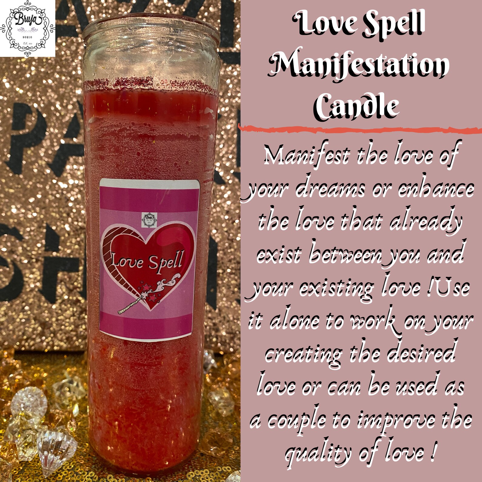 Love Spell Manifestation Candle Etsy