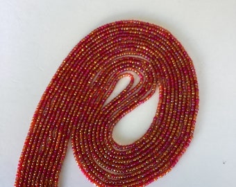 Taille Perlen aus Ghana Glas in Fuchsia: Afrikanische Perlen zum Binden (Bis zu 130 cm)