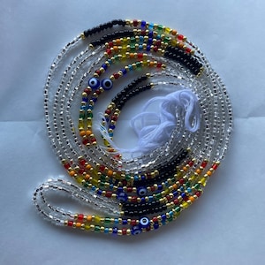 Glass Waist Beads: Tie-On Body Jewelry, Up to 55 Inches