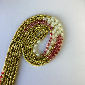 The goddess waist beads/ women waist beads/ African waist beads/ waist beads/ tie on waist beads/ up 55inches long.l