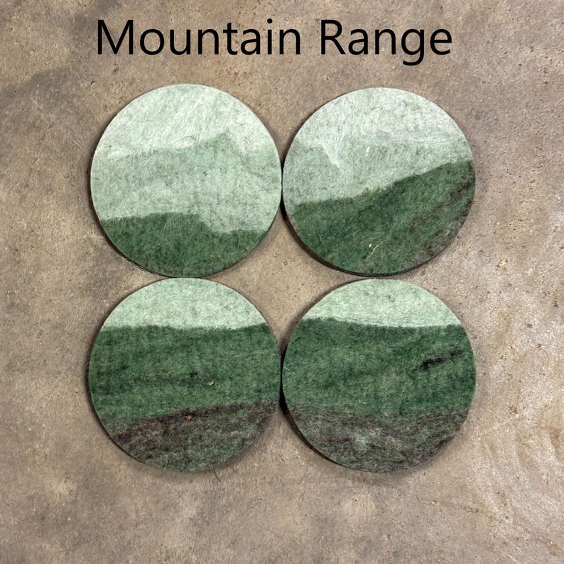 MakersWayFiberMill Wool Felt Coasters - Thumbnail 2