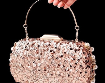 Shiny Sequin Clutch Evening Bag Wedding Party Gift For Her