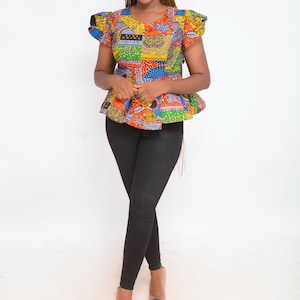 Ankara Peplum Top/ African Print summer shirt/ African fashion wear