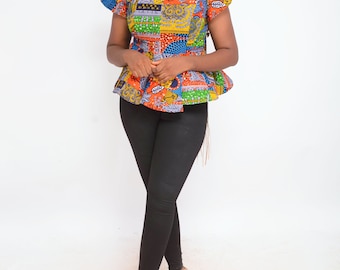 Ankara Peplum Top/ African Print summer shirt/ African fashion wear