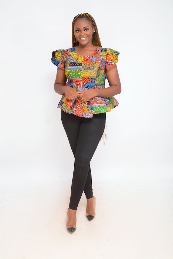 Ankara Peplum Top/ African Print Summer Shirt/ African Fashion