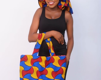 Extra Large African Print Tote Bag/ Shopper Bag/ Canvas Bag