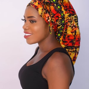 Ankara Braids Cap made with Satin Lining