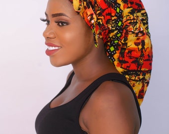 Ankara Braids Cap made with Satin Lining