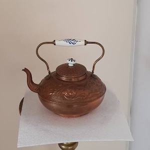 Antique coffee/tea/water copper kettle