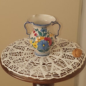 Hand Painted Small Italian Maiolica Amphora Vase
