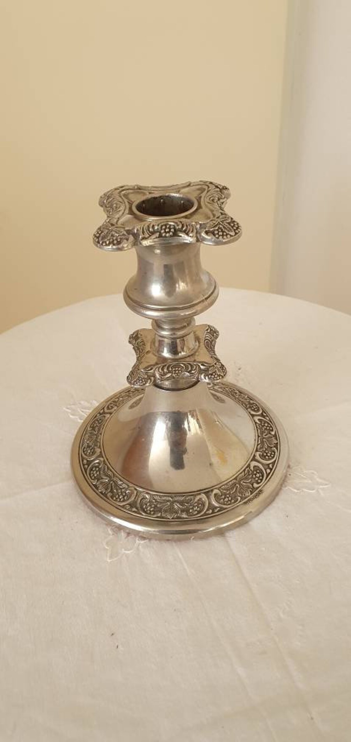 English Grenadier Silver Plated Candlestick Etsy Canada