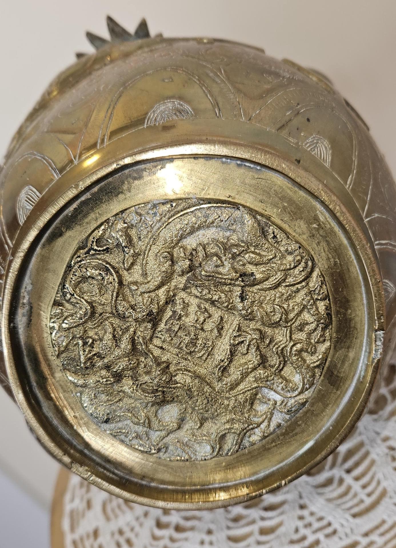 大型の中国製青銅製「龍」花瓶（刻印あり、3.795 Kg） - Etsy 日本