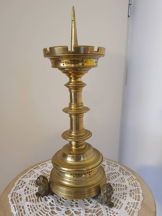 18th Century Neo-gothic Church Candlestick 