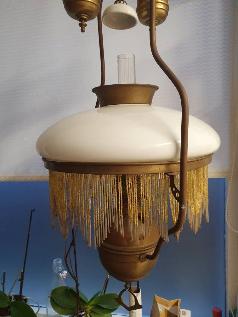 Antique hanging lamps for sale deals
