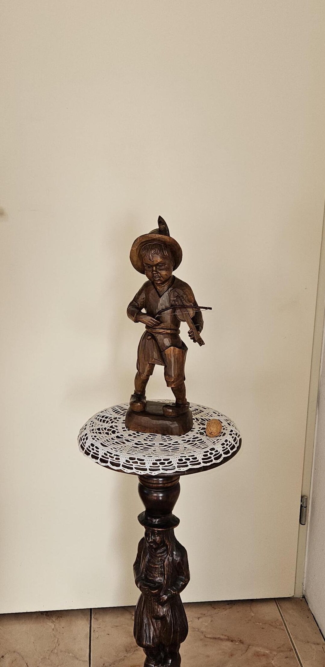 Antique Hand Carved Violinist Boy Statue - Etsy