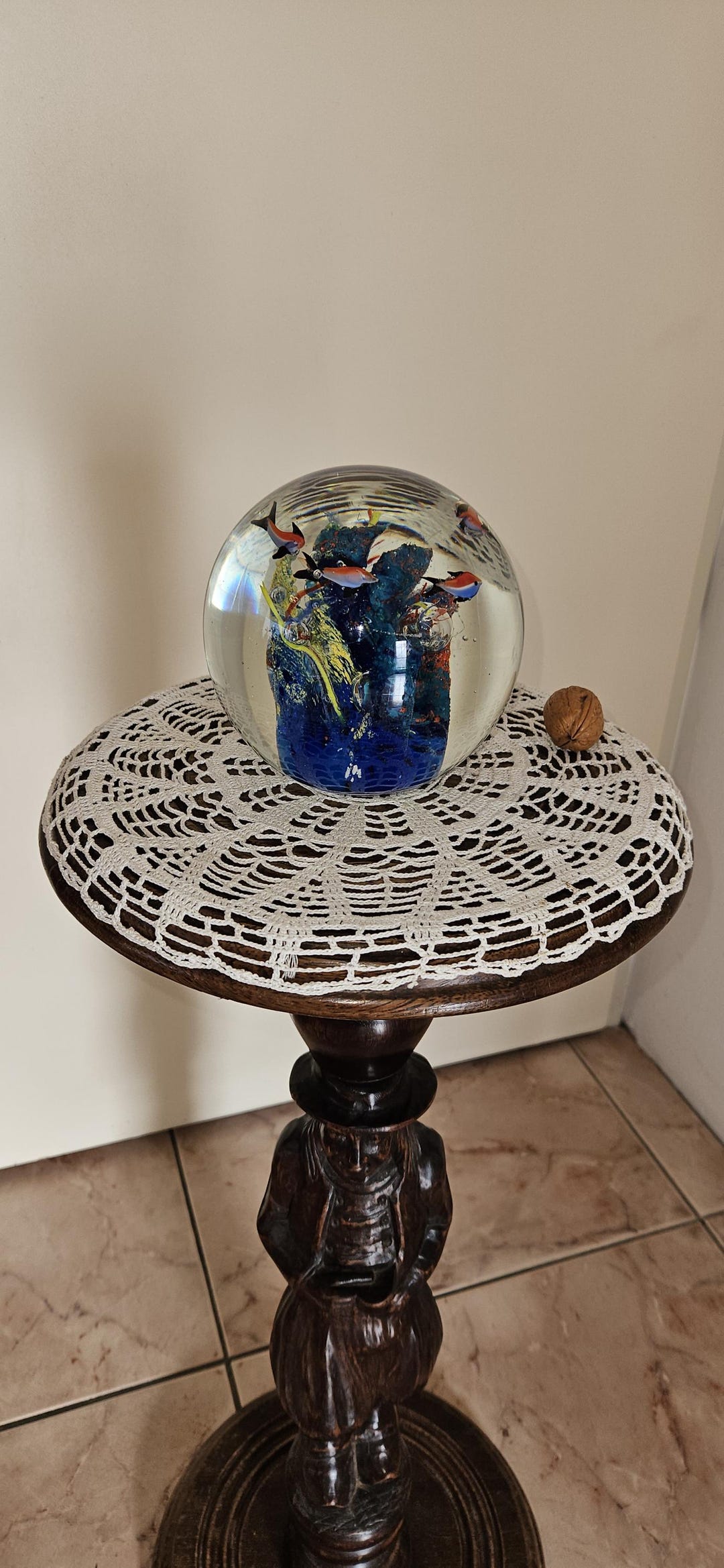 13cm Tall Murano Style Glass Fish Bowl Aquarium Paperweight - Etsy