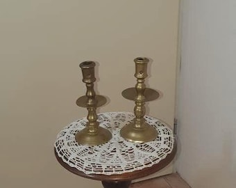Pair of Antique Collar Candlesticks