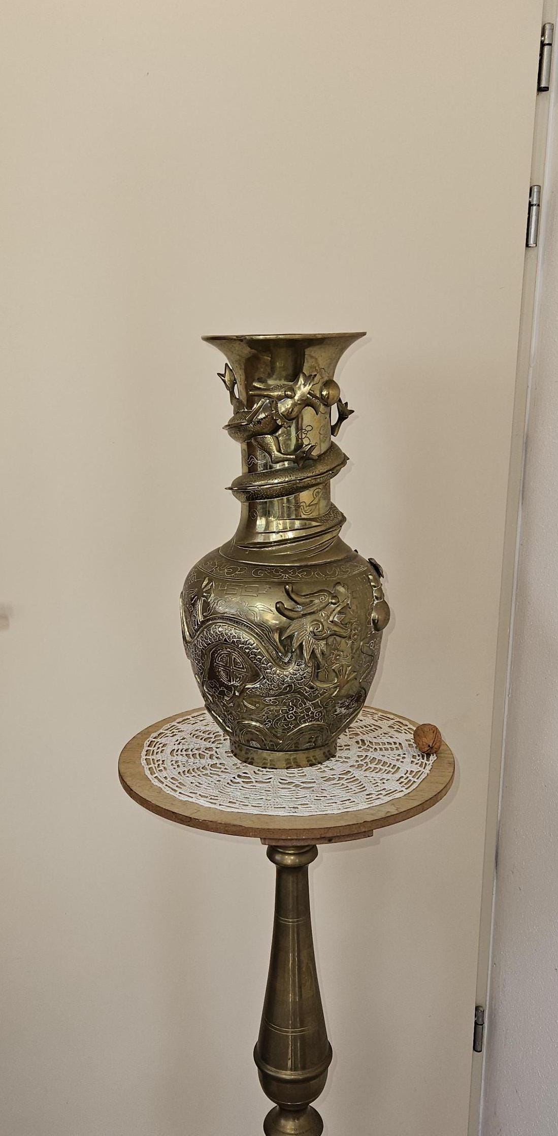 大型の中国製青銅製「龍」花瓶（刻印あり、3.795 Kg） - Etsy 日本