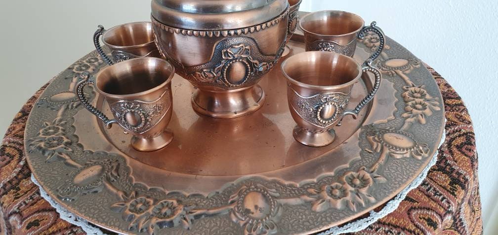 ヴィンテージ銅色のコーヒーセット8点セット - Etsy 日本