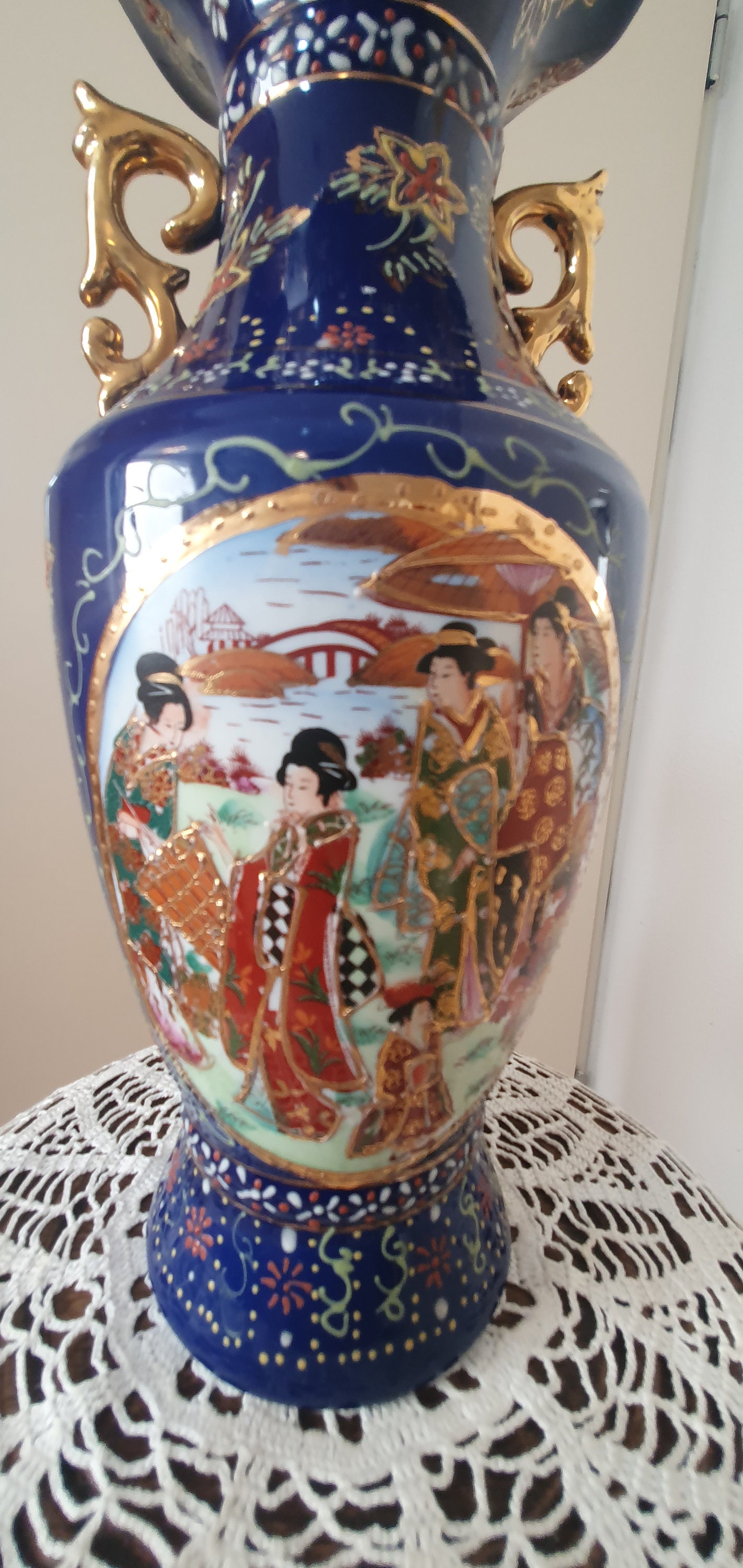 Antique Hand Painted Asian Vase - Etsy