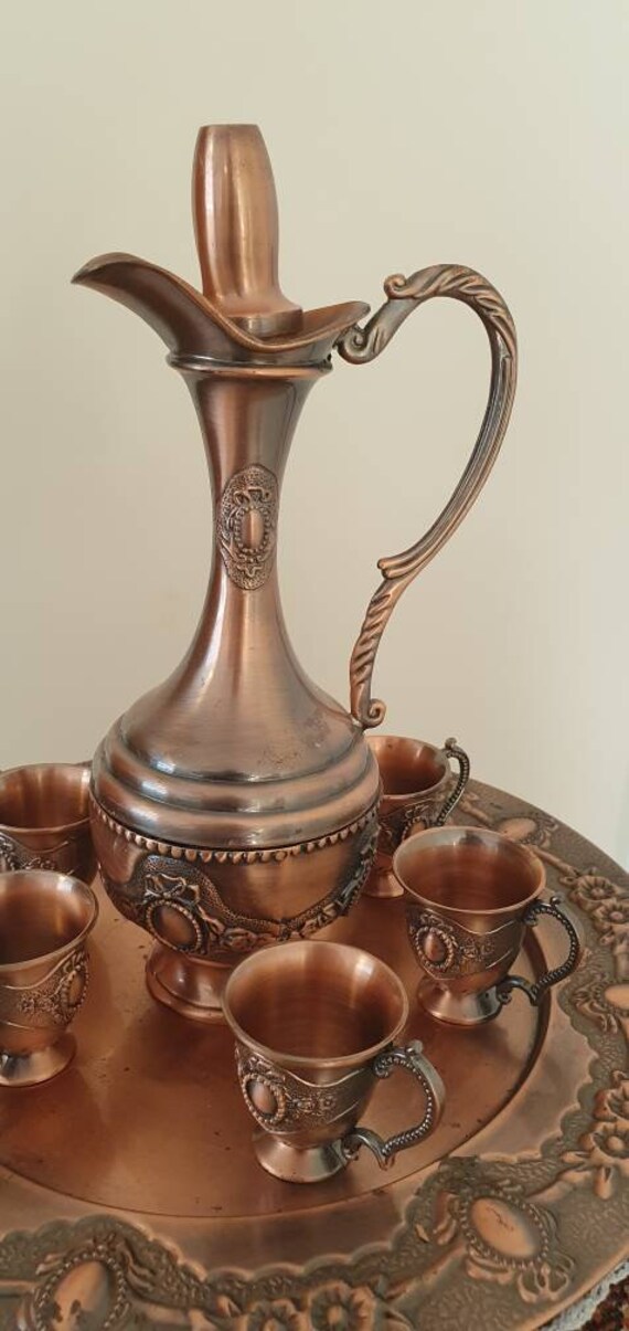 銅製 コーヒーセット ヴィンテージ銅色のコーヒーセット8点セット - Etsy 日本