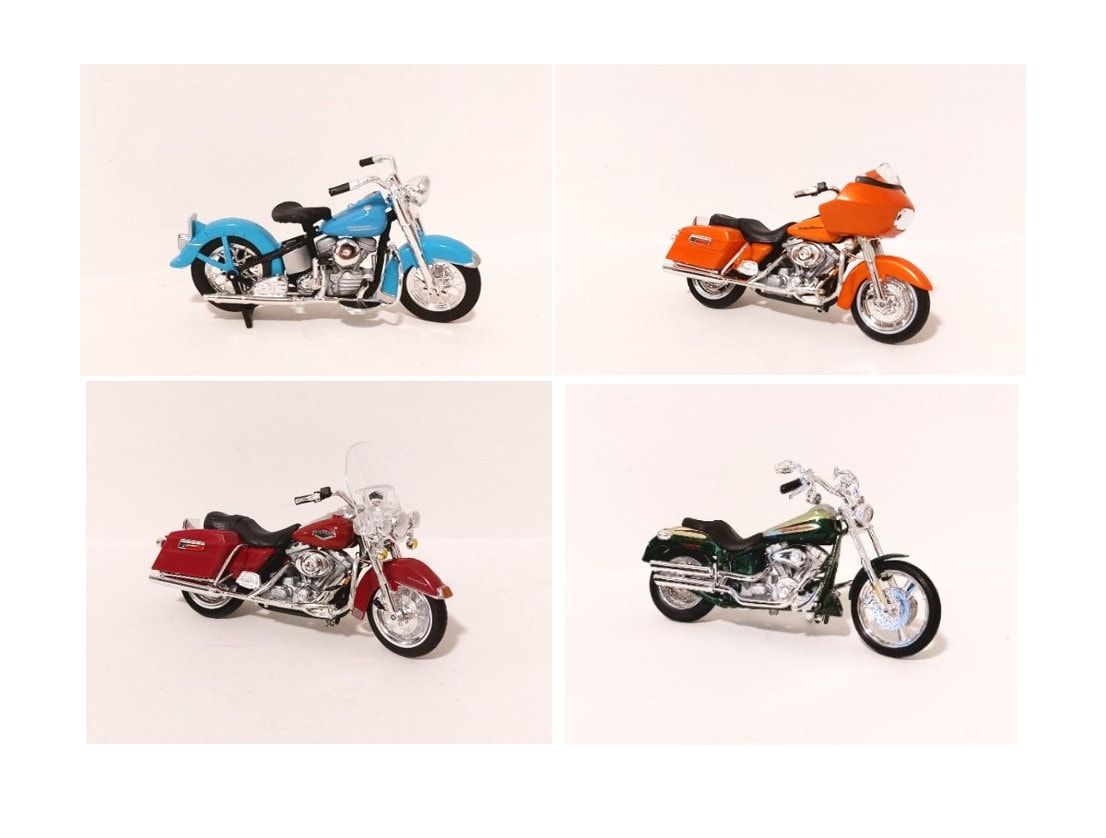 Lot De 3 Motos Miniatures Maisto 1/18 Harley Davidson - Série 10