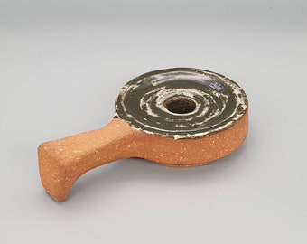 Thomas Hellström for Nittsjö Keramik, Sweden. A Glazed Terracotta Candleholder.