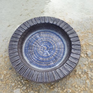 Thomas Hellström for Nittsjö Keramik, Sweden. A Stunning Glazed Shallow Bowl With Ribbed Edge.