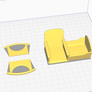 Penny3DPrints - STL, berço de balanço para casa de bonecas em escala 1:12 em estilo rústico georgiano para exibição em miniatura