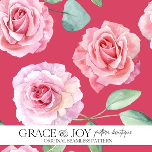 Serene roze rozen en bloemblaadjes naadloos patroon voor commercieel gebruik, digitale download, print on demand, romantische bloemen, bloeiende elegantie