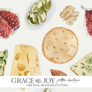 Kaaskunst naadloos patroon | Gastronomische culinaire digitale download | Print-on-demand zuivelontwerp | Ambachtelijke voedseltextuur voor commercieel gebruik