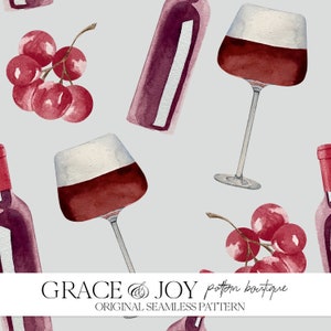 Aquarelle vin & raisins transparente motif : conception de vignoble, téléchargement numérique pour impression à la demande, fichiers de sublimation, fichier à usage commercial