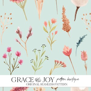Boho chic ontwerp naadloos patroon - rustieke bloemen digitale download - vintage print op de natuur geïnspireerd, print on demand aardse tinten bloemsierkunst